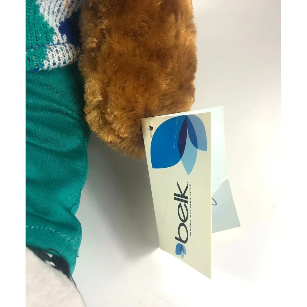 Belk 125th Anniversary Golfing Teddy Bear Plush Toy NWT Belkie 2013 16 Inch